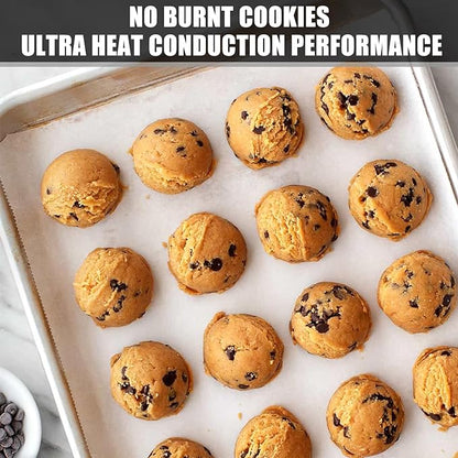 Baking Sheet Cookie Sheet Set of 2, Umite Chef Stainless Steel Baking Pans Tray Professional 16 x 12 x 1 inch, Non Toxic & Healthy, Mirror Finish & Rust Free, Easy Clean & Dishwasher Safe - Image 4