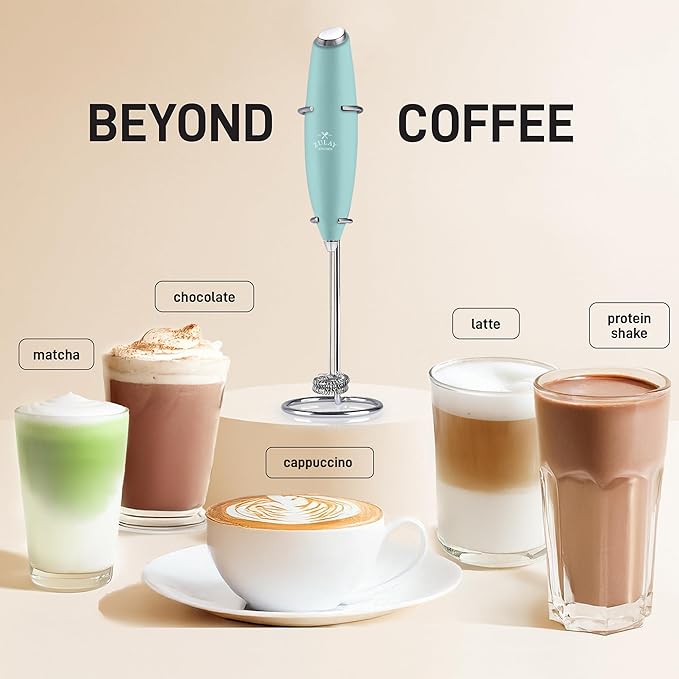 Zulay Kitchen Whisk Milk Frother with 4 Duracell Batteries - Powerful Handheld Foam Maker for Coffee, Lattes, Matcha, Hot Chocolate & Cappuccinos - Whip Creamy Froth in Seconds - Image 3