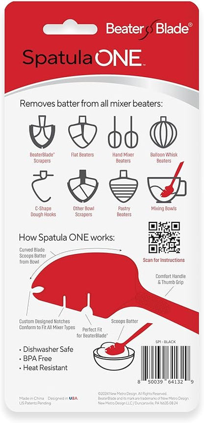 Silicone Spatula ONE Mixer Beater Scraper and Spatula, Black - Image 3