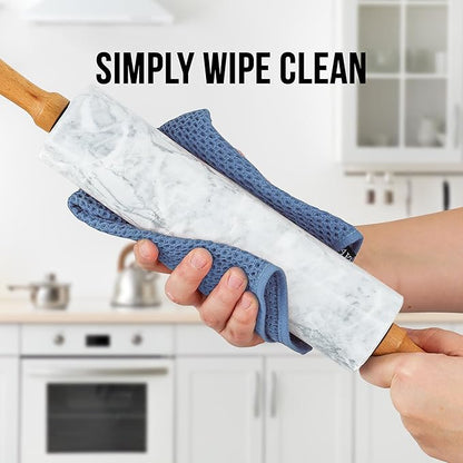 Zulay Kitchen 17-Inch Marble Rolling Pin With Stand - Polished Marble Rolling Pins For Baking With Long Beechwood Handle - Non-stick Roller Pin For Baking Pastries, Bread & Pizza - Image 7