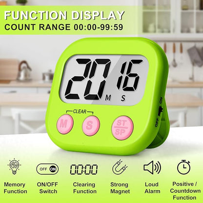 ZILLEEN Classroom Timer for Kids Teachers 12 Pack Digital Tmers, Blue & Green - Image 4