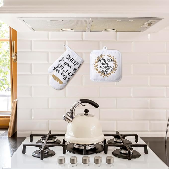 Patelai 30 Pieces Blank Sublimation Oven Mitts Set Include Blank Sublimation Heat Resistance Oven Gloves and Pot Holders for DIY Kitchen Dining Room Accessories