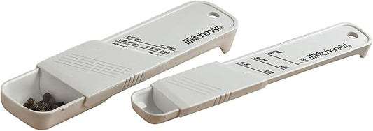 KitchenArt Adjust-A-Teaspoon And Adjust-A-Tablespoon Set, Plastic, 2-Piece, White,9 x 3.5 x 0.75 inches by KitchenArt