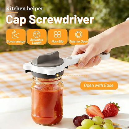 Jar Opener for Seniors Weak Hands, Adjustable Can Jar Lid Bottle Opener Stainless Steel, Non Slip Grip Easy Open Kitchen Utensils Gadget Accessories