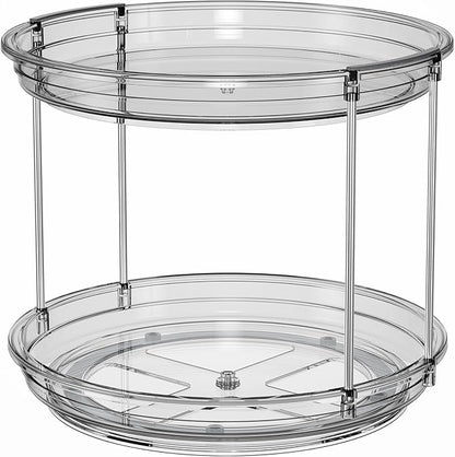LAMU 2 Tier Lazy Susan Turntable Organizer 10.6'' Rotating Spice Rack Organization for Cabinet, Kitchen, Pantry, Countertop, Bathroom, Vanity, Medicine Cabinet Organizer, Grey - Image 9