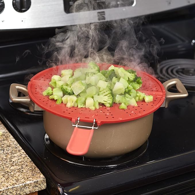 Splatter Screen for Frying Pan Foldable Grease Splatter Guard Silicone Splatter Shields Multifunction Oil Screen for Skillet with Folding Handle Bacon Splatter Screen Strainer - Image 6