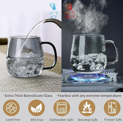 Glass Tea Cup with Infuser and Lid, 17.6oz/520ml Large Borosilicate Teacup, Clear Mug for Loose Leaf Tea, Blooming Tea, Tea Bags - Perfect Christmas or Birthday Gift for Men. - Image 5