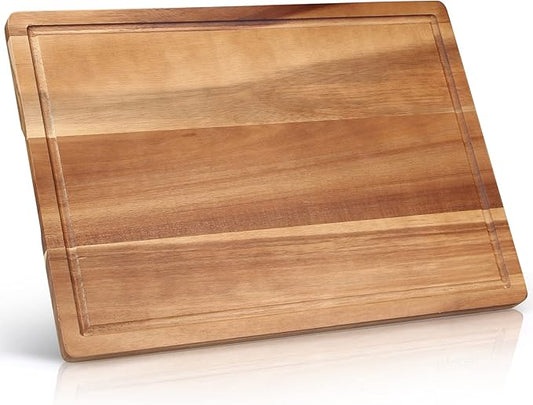 Solid Acacia Wood Cutting Boards for Kitchen Decor Wooden Charcuterie Board Meat Cheese Boards Butcher Block Pizza Bread Serving Board Hardwood Chopping Board Non Toxic Teak Small Cutting Boards by Ayiaren