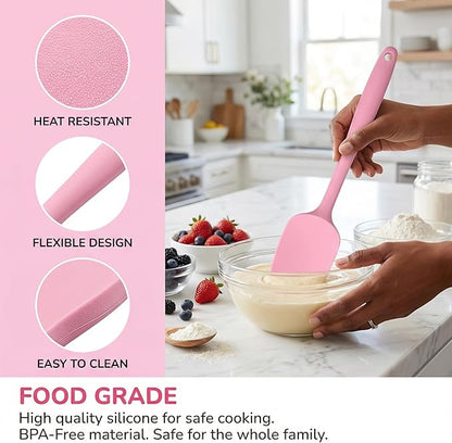 5 Pcs Silicone Spatula,Food Grade Rubber Spatula, Spatulas Silicone Heat Resistant, Used for Baking, Cooking, non Stick, Dishwasher Safe, BPA Free - Image 4