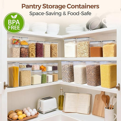 ComSaf Food Storage Containers with Lids Set of 3 (2L/2.1Qt) (1.4L/1.5Qt) (0.8L/0.8Qt), Airtight Food Storage Container, Plastic Canister Sets for Kitchen, Pantry Organizer for Sugar, Cereal and Snack - Image 5