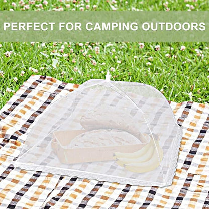 Onarway 3 Pack Food Covers 12 Inch Pop-Up Encrypted Mesh Plate Serving Tents, Fine Net Screen Umbrella for Outdoors, Parties, Picnics, BBQs, Reusable and Collapsible - Image 6