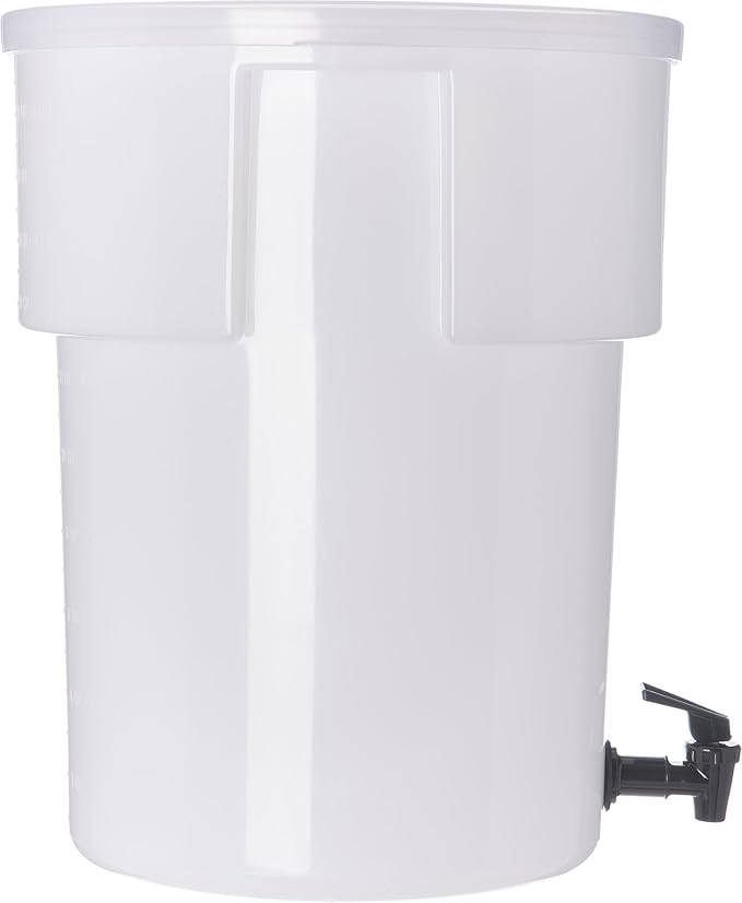 Carlisle FoodService Products Round Beverage Dispenser Drink Dispenser with Spigot for Catering, Plastic, 5 Gallons, White - Image 2