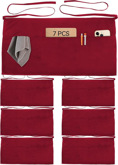 Xeoxarel Aprons with 4 Pockets (Available in 3 Pack / 7 Pack) 23.5'' X 11.5'' by XeoxarelWomensvests