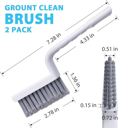 Lumkew Grout Cleaner Brush V Shape, Stiff Grout Cleaning Brushes for Tile Floor, Handheld Grout Scrub Brush Set for Shower, Bathroom, Kitchen, Household Use,2 pcs - Image 7