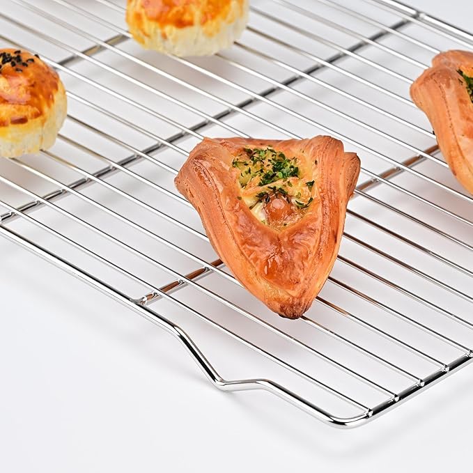 2-Pack Cooling Racks for Baking, 10x15 Inch Heavy Duty Stainless Steel Wire Cookie Rack Fits Half Sheet Pan, Oven Safe Cooling Rack Set, Dishwasher Safe & Non-Toxic - Image 6