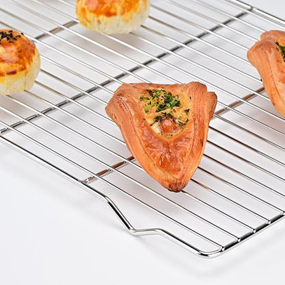 Cooling rack,2-Pack Heavy-Duty Stainless Steel wire rack for cooking (16.5"x11.5") - Oven Baking Wire Rack for Sheet Pans, Bread, Dishwasher Safe & Non-Toxic Metal Grates - Image 6