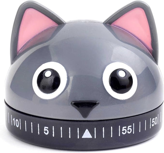 Kikkerland Cat Kitchen Timer in Grey