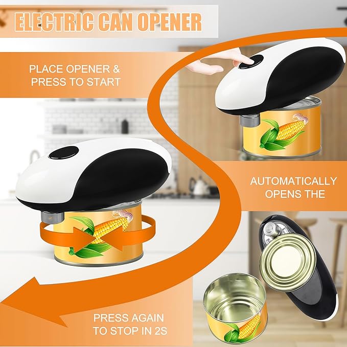 Electric Can Opener,USB Rechargeable Can Opener,One-Touch Cordless Can Opener,Smooth Edge,Hands Free,Food Safety,Kitchen Gadget Battery Operated,Automatic Can Openers for Seniors - Image 8