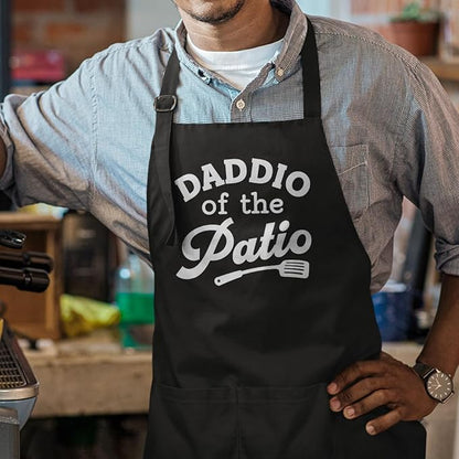 SANDJEST Funny Mens Aprons with Pockets for BBQ Grilling Cooking Grandpa Husband Apron for Birthday Christmas Father's Day