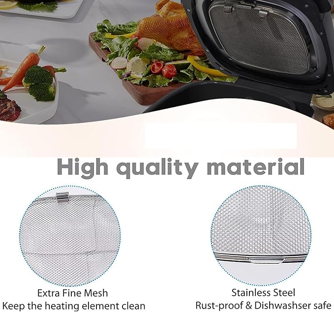 2 Pack Replacement Stainless Steel Splatter Shield for Ninja Foodi AG300,AG301C Air Fryer Replacement Part
