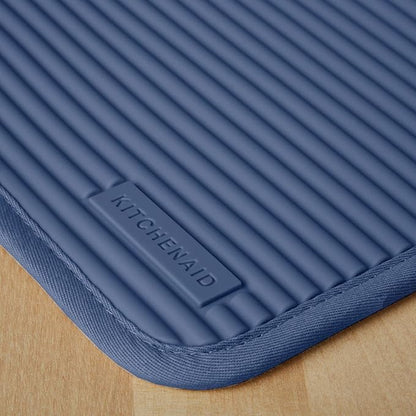 KitchenAid Ribbed Soft Silicone Pot Holder 2-Pack Set, Blue Willow, 7"x9" - Image 3