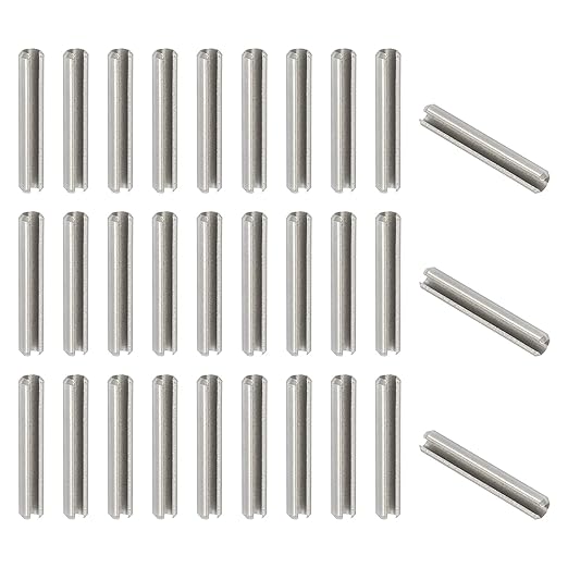 PATIKIL Slotted Spring Pin, 50 Pcs 5/32" x 1" (4.25mm x 25mm) 304 Stainless Steel Split Roll Pins Spring Dowel for Home Improvement Automotive Machine Repair, Silver