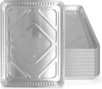 PLASTICPRO Aluminum Pans 20 Pack Disposable Cookie Sheets 13 x 17 Baking Pans Premium Quality Heavy Duty Sheet Pans by PLASTICPRO