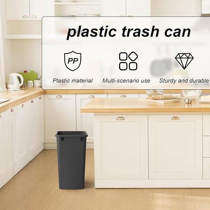 ROOMTEC 35QT Kitchen Trash Can, Sturdy and Lightweight Slim Trash Can, Trash Cans for Kitchen, Workspace, Bathroom, Office, Easy to Clean, 1 Pack, Black