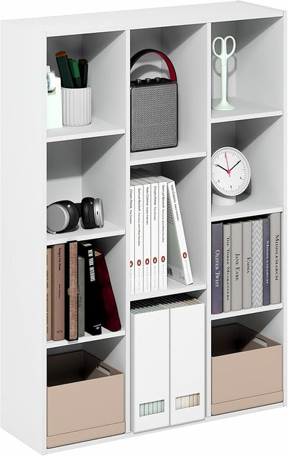 Furinno LUDER Book Shelf, 11-Cube Bookshelf, Reversible Bookcase, 9.4 x 29.1 x 41.7, Easy Assembly, for Living Room, Bedroom, Home Office, White - Image 6