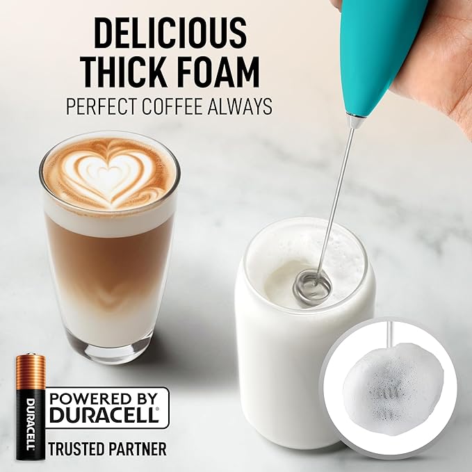 Zulay Kitchen Whisk Milk Frother with 4 Duracell Batteries - Powerful Handheld Foam Maker for Coffee, Lattes, Matcha, Hot Chocolate & Cappuccinos - Whip Creamy Froth in Seconds - Image 2
