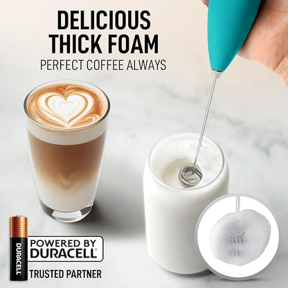 Zulay Kitchen Whisk Milk Frother with 4 Duracell Batteries - Powerful Handheld Foam Maker for Coffee, Lattes, Matcha, Hot Chocolate & Cappuccinos - Whip Creamy Froth in Seconds - Image 2
