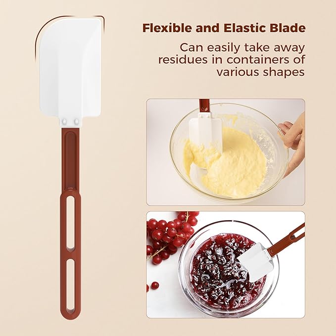 High Heat Resistant Silicone Spatulas, 13-1/2" Commercial Spatula 500°F Heat-Resistant Heavy Duty Spatula Non-Stick Scraper, Ideal for Baking/Cooking/Mixing, Commercial Dishwasher Safe, Set of 2 - Image 3