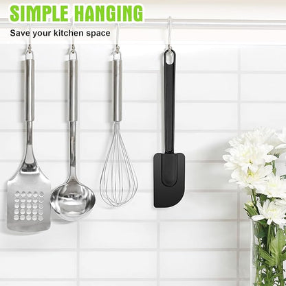 Meekoo 5 Pieces 10 Inch Rubber Spatula, 500°f High Heat Resistant Silicone Spatula Commercial Food Grade for Kitchen Cooking Baking Dishwasher Safe(Black) - Image 3