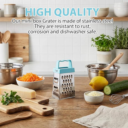 12 Pcs Mini Cheese Grater Stainless Steel Box Grater Professional Fine Coarse Handheld Slicer with 4 Sides Small Lemon Safe Zester Shredder for Kitchen Ginger Vegetable Potatoes Food - Image 6