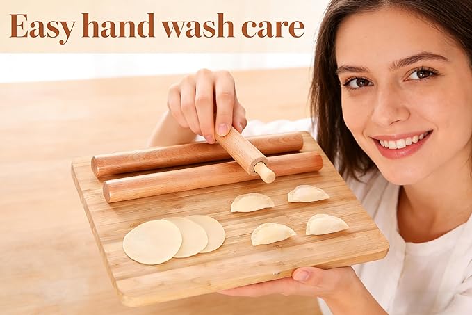 3-Pack 10-Inch Wooden Rolling Pins – Classic 1-Inch Diameter Baking Tools for Dough & Pastry - Image 3
