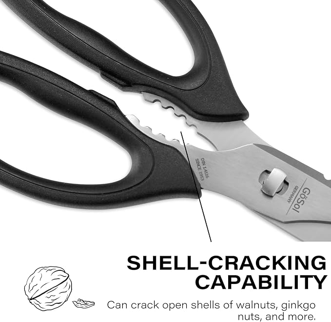 Kitchen Scissors Come Apart Kitchen Shears for Food Heavy Duty Shears for Chicken Bone Nutcracker Bottle Can Opener Shears with Premium Stainless Steel Scissors 02B