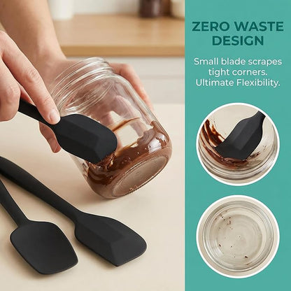 3 Pcs Silicone Spatula,Food Grade Rubber Spatula, Spatulas Silicone Heat Resistant, Used for Baking, Cooking, non Stick, Dishwasher Safe, BPA Free - Image 4