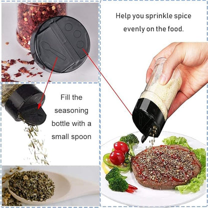 16 PCS 3.5oz Plastic Seasoning Containers with Black Screw Lids to Pour or Shake,Portable Empty Clear Spice Jars,Storage Seasoning Containers for Spice,Powders,Peppers - Image 4