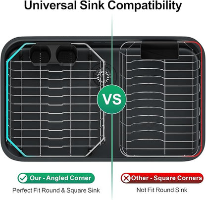 GSlife Small in Sink Dish Drying Rack - Stainless Steel Compact Dish Drainer for RV Kitchen Apartment Sink, Rust Resistant Inside Sink Rack, 1–2 Person Households, 11.6" W x 13.4" L, Silver - Image 5