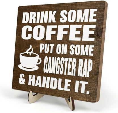 Coffee Bar Sign Plaque, Coffee Signs for Coffee Station, Vintage Coffee Sign Decor for Kitchen, Coffee Bar Accessories, Farmhouse Cafe Sign by DMADNF