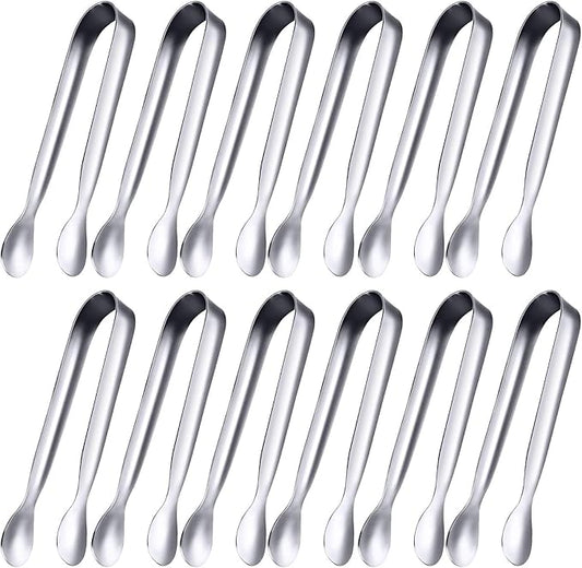 Gejoy 12 Pieces Mini Tongs Stainless Steel Small Sugar Serving Tongs for Charcuterie Board Appetizers Dessert Serving Food Tiny Party Danish Candy(4.3 Inch,Silver) by Unknown
