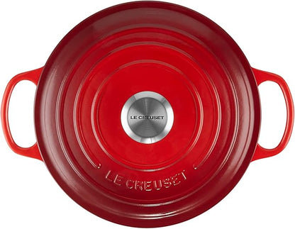Le Creuset Enameled Cast Iron Signature Round Wide Dutch Oven, 3.5 qt., Cerise