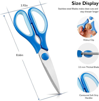 Black Grey Kitchen Shears, Rkqoa Kitchen Scissors Heavy Duty Cooking Scissors, Dishwasher Safe Scissors Kitchen House Essentials Supplies, Stainless Steel Sharp Utility Shears for Chicken etc