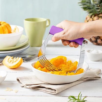 Spring Chef Large Dough Blender For Baking, Stainless Steel Puff Pastry Cutter Tool with Soft Grip Handle, Dishwasher Safe Dough Cutter Tool, Manual Pastry Blender for Easy Mixing - Orchid - Image 7