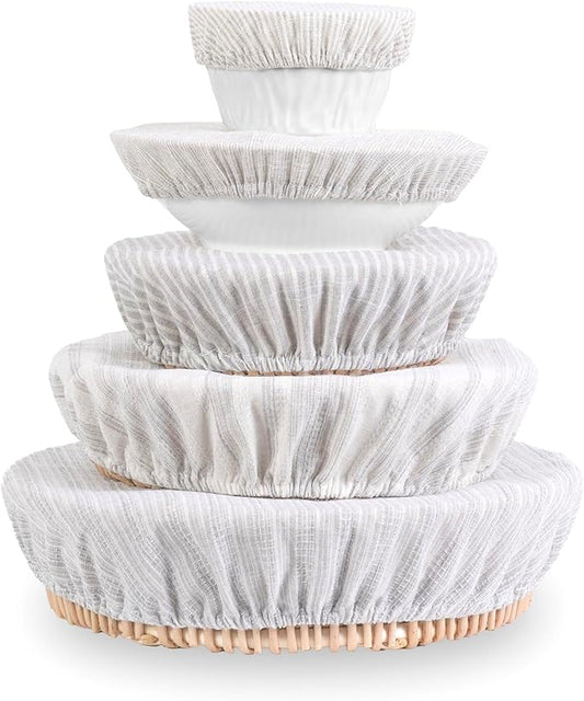Reusable Bowl Covers, 5 Size Stretch Cloth Bowl Covers for Bread Proofing, cloth Fabric bowl Cover for Food Fruits Leftover (L)