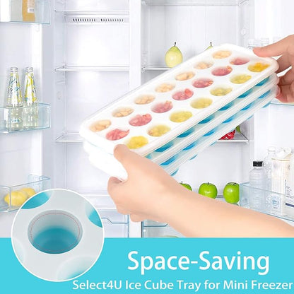 Ice Cube Trays with Lids BPA Free, 4 Pack Easy Release Silicone Ice Cube Trays for Freezer 84 Sphere Ice Tray with Stackable No Spill Lids, Dishwasher Safe, Blue & Green - Image 6