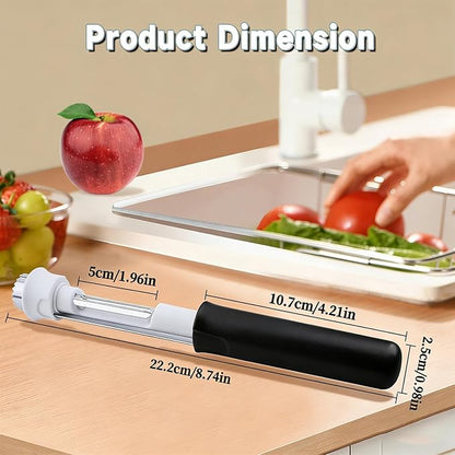 2 in 1 Apple Corer and Peeler Tool, Fruit Vegetable Corer and Peeler Tool Stainless Steel Apple Peeler Apple Corer Remover Tool Multifunction Corer Tool for Vegetable Fruit Kitchen Gadget (Black)