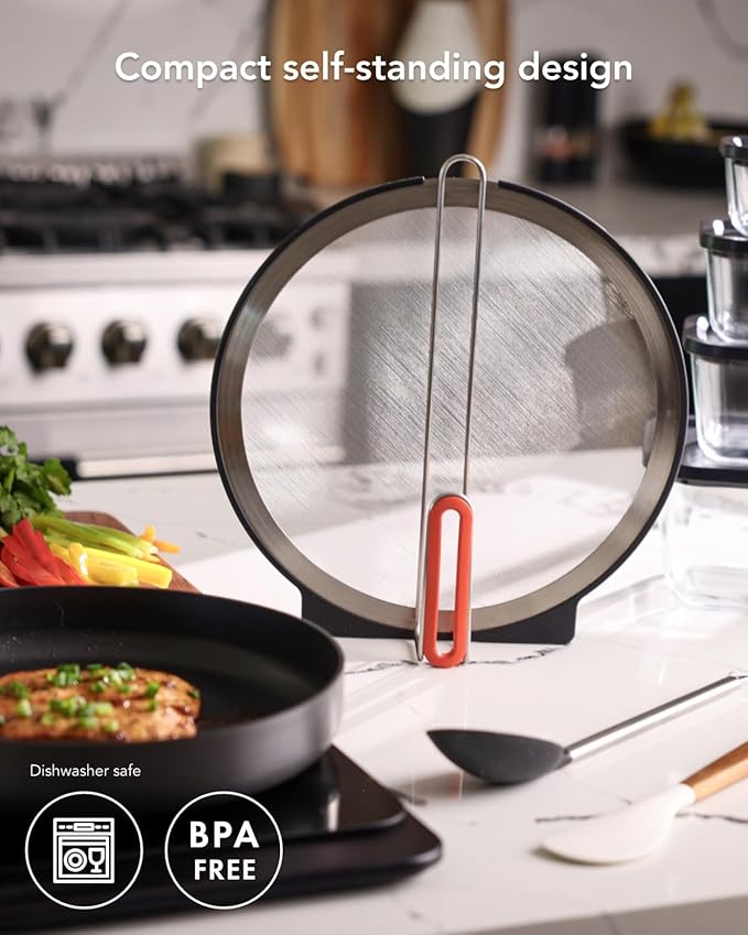 AirHood Self-Standing Splatter Screen – Heavy-Duty Stainless Steel Grease Guard for Frying Pans & Induction Cookers – Heat-Resistant, BPA-Free, Dishwasher Safe, Compact Storage - Image 4