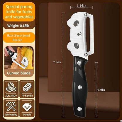 Multifunctional Vegetable Peeler, Stainless Steel Curved Blade Peeler with Ergonomic Handle for Potato, Pumpkin, Melon, Fruit, Kitchen Gadget - Image 2
