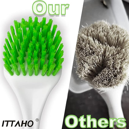 3 Pack Dish Brush,Dish Scrub Brush, Kitchen Scrub Brush for Cleaning Dishes, Double Sided Bristles Scrubber Cleaner for Dishes,Sink,Pots,Pans,Bathroom Shower,Tile,Tubs - Image 8